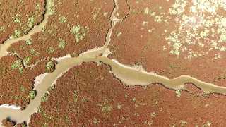 Unearthly drone footage of the Delta of Axios in Greece