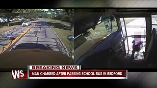 Man charged for nearly hitting child getting off school bus