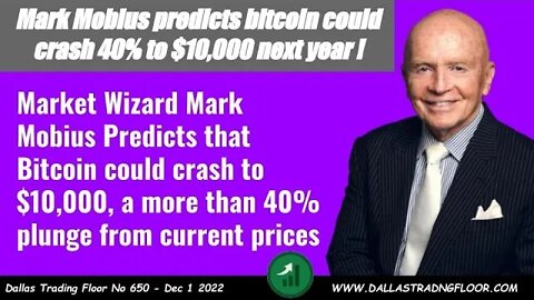 Mark Mobius predicts bitcoin could crash 40% to $10,000 next year !