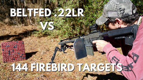 144 Exploding Firebird Targets vs Beltfed Full Auto 22LR