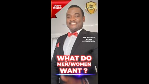 WHAT DO MEN WANT ? Prophecy