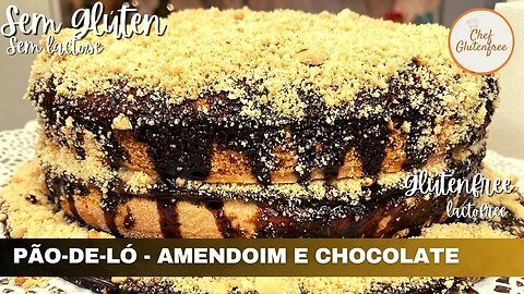 Pão-de-Ló com Amendoim e Chocolate - Sem Glúten