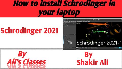 How to install Schrodinger software || 2021 || for Windows #ali'sclasses #schrödinger