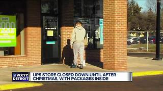 UPS store with Christmas gifts inside closed until after the holiday