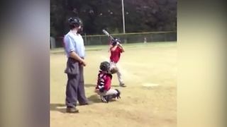 Kids Baseball Game Gone Wrong: An Angry Catcher Throws The Ball At A Boy Batter's Head