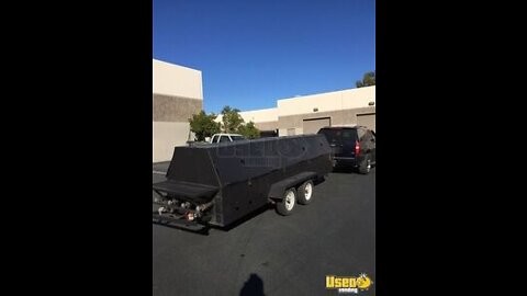 All Stainless Steel 4' x 16' Commercial Tailgating Grill | Open Grill BBQ Pit Trailer for Sale