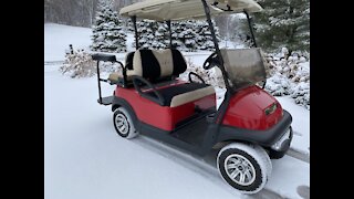 Took the 2014 Club car 48v in the snow