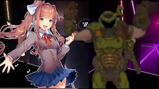 Monika VS Doom Guy Burning Sands Hard Beat Saber!