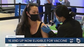 Vaccine eligibility widens in California