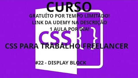 #curso #css #22 - Display: block - CSS focado em trabalho freelancer