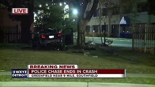High-speed police chase ends with crash in Southfield