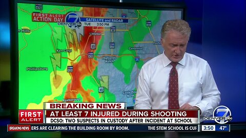 Thunderstorms moving into Highlands Ranch area where shooting happened