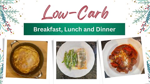 Low Carb Breakfast, Lunch, and Dinner| Pancake Puff, Baked Salmon, Sausage, Peppers and Onions