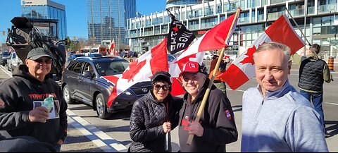 2024 04 07 Protest Brampton, Mississauga, convoy, some drone video- no audio on it