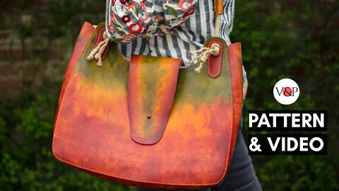 How to Make a Leather Tote Hand Dyed, PDF Pattern and Tutorial