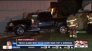 Truck slams into Midtown Tulsa home