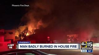 Man badly burned in Phoenix house fire