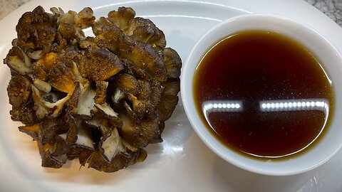 Maitake Mushroom Blossom I Roasted Maitake Mushroom In Umami Broth & Dipping Sauce I By Gastro Guru