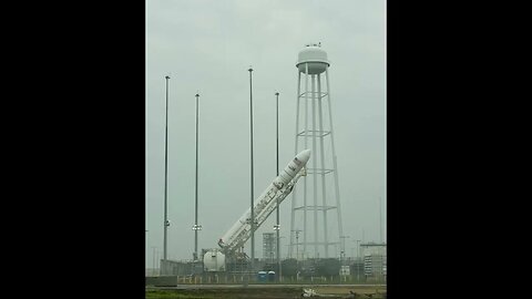 Antares Rocket Raised on Launch Pad