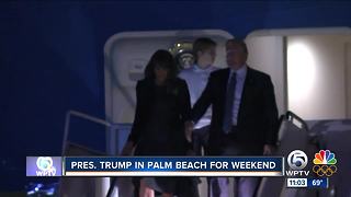 President Trump arrives in West Palm Beach