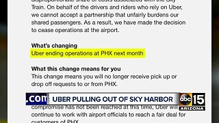 Uber to cease operations at Sky Harbor next month