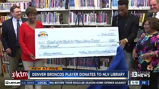 Denver Broncos player Brandon Marshall donates to North Las Vegas Library