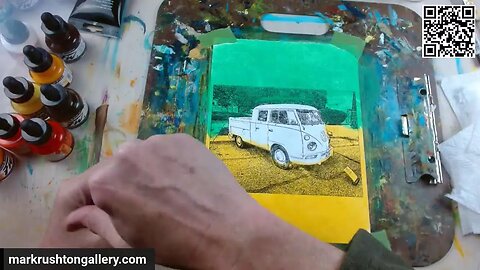 Live Painting with Ink by Mark Rushton - VW Double Cab