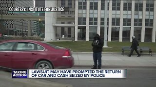 Lawsuit may have prompted the return of car and cash seized by police