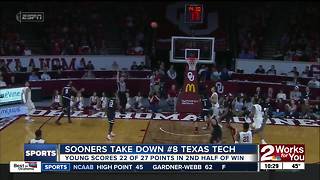 Strong second half for Trae Young as Oklahoma defeats #8 Texas Tech, 75-65