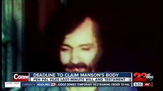 Pen pal files last minute claim on Charles Manson's body