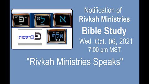 Rivkah Ministries Speaks! LIVE at 7:00 pm MST