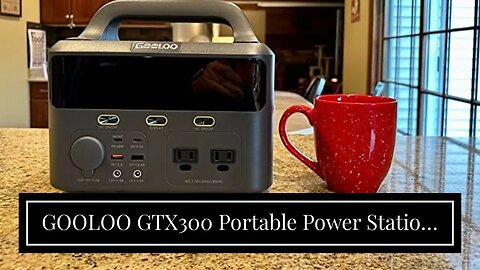 GOOLOO GTX300 Portable Power Station, 300Wh Solar Generator with 110V/300W（Peak 600W）Pure Sin...