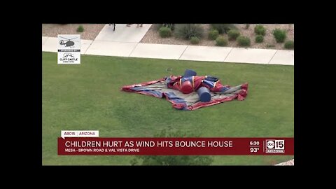 Strong wind sends bouncy castle flying, injuring 4 children in Arizona