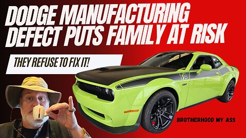 Dodge Puts Lives At Risk With Manufacturing Defect, Won't Make It Right. Unbelievable 🤬