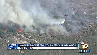 How firefighters adjust air attack in high winds