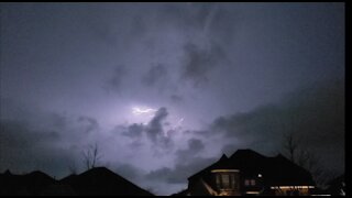 Dark and ominous tornado warning in Frisco, TX