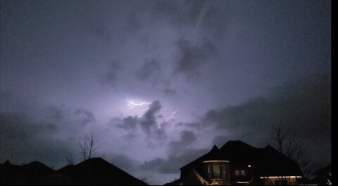 Dark and ominous tornado warning in Frisco, TX