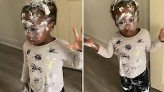 Toddler Makes Gigantic Mess, Creates Hysterical Explanation For It