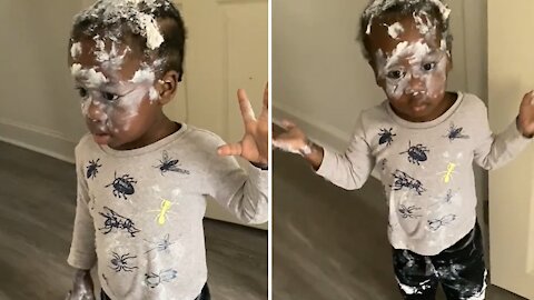 Toddler Makes Gigantic Mess, Creates Hysterical Explanation For It