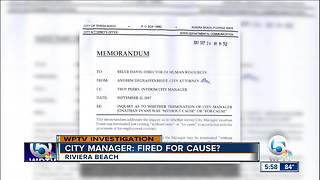 Was Riviera Beach City Manager fired for cause?
