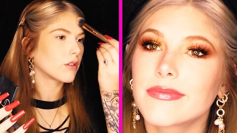 ASMR 😍 Full Face Makeup Transformation for Natural Look, Face Brushing, Soft Spoken, Tapping | GRWM