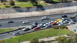 Thoughtless driver causes massive tailback on freeway