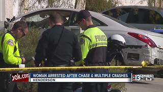Woman leads police on a chase through Henderson, causing multiple crashes