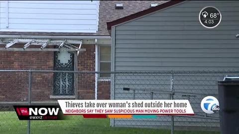 Thieves take over Detroit woman's shed to store stolen merchandise