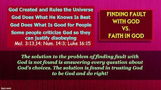 Video Bible Study: Finding Fault with God