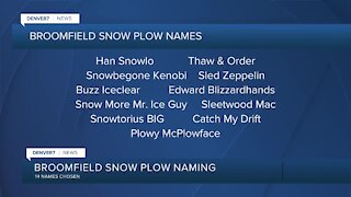 Broomfield names its snow plows