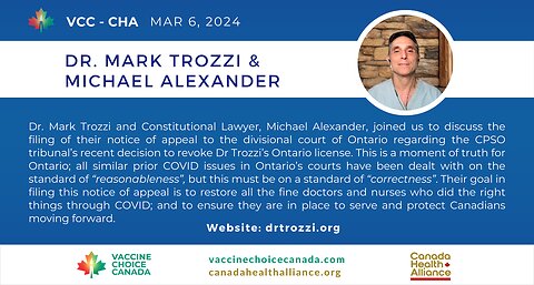 Dr Mark Trozzi & Michael Alexander - Ontario Courts Must Demonstrate a Standard of "Correctness"