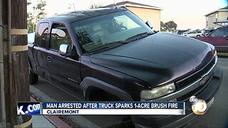Man arrested after truck sparks Clairemont fire