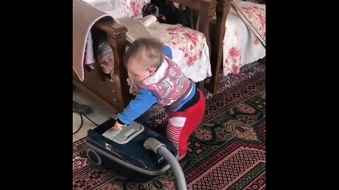 This Toddler Vacuuming Should Put A Smile On Your Face
