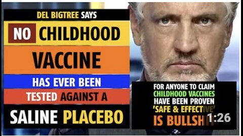 NO childhood vaccine has ever been tested against a saline placebo, says Del Bigtree